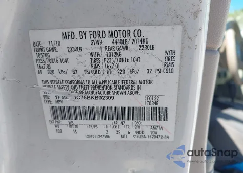 2011 Ford Escape Xls z USA, uszkodzony, nr VIN 1FMCU0C75BKB02309